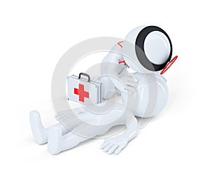 Artificial respiration. First aid help concept