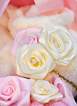 Artificial Ribbon Roses.