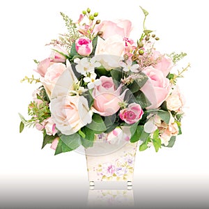 Artificial rose flower pot