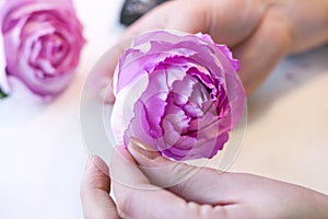 Artificial Rose Flowers from foam, foamiran Step-by-step masterclass workshop, handicraft guide photo