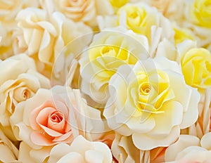 Artificial rose wood flowers