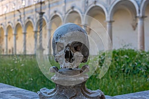 Artificial skulls at the Certosa and Museum of San Martino in Na