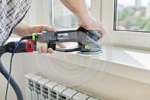 Artificial stone window sill, installation, technological process.