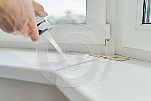 Artificial stone window sill, installation, technological process.