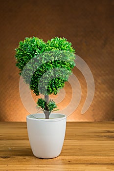 Artificial tree in heart shape