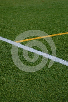 Artificial turf grass with marker lines