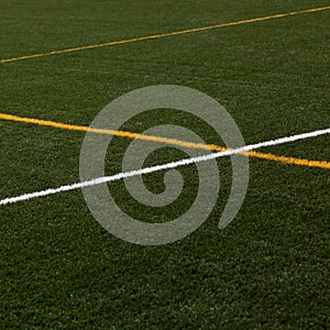 Artificial turf with marker stripes