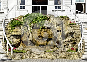 Artificial water pool in the park