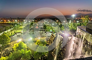 Artificial waterfall in the city centre of Dushanbe, the Capital of Tajikistan