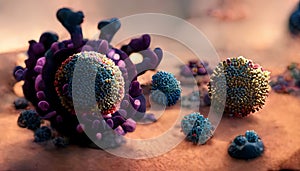 Artificially generated illustration of virus structure