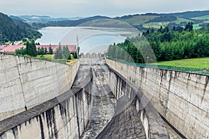 Artifishal Water Dam at Czorsztyn lake.