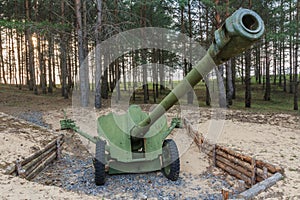 Artillery gun in Belarus from World War II