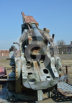 Artillery gun on display.