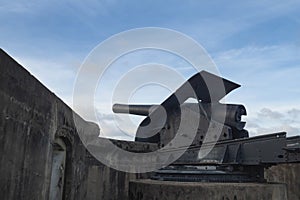 Artillery Gun with sky background