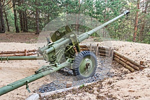 Artillery gun from World War II in Belarus
