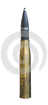 Artillery shell isolated on white background. artillery shell fr