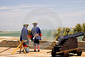 Artillery soldiers on guard