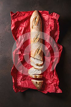 Artisan baguette bread