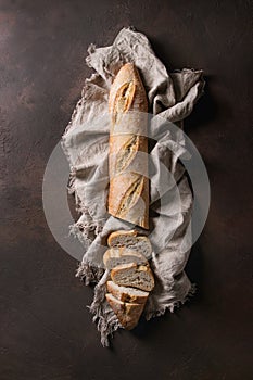 Artisan baguette bread