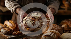 The artisan bread loaf.AI generated image
