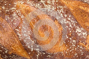 Artisan bread texture detail closeup