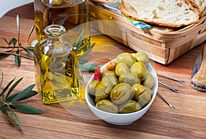 Artisan olives canned in extra virgin olive oil.