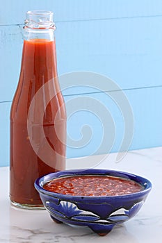 Artisan red hot chili sauce