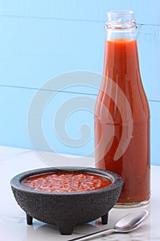 Artisan red hot chili sauce