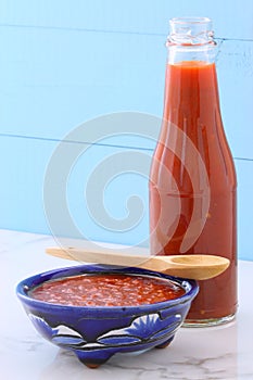 Artisan red hot chili sauce