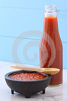 Artisan red hot chili sauce