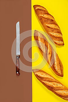 Artisan sourdough bread baguettes
