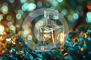 Artisanal amber enhances the olfactory essence of daily luxury wear in a chic vanity perfume, misting a scented fragrance int