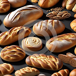 Artisanal Bread Basket: A Variety of Freshly Baked Delectable Loaves.