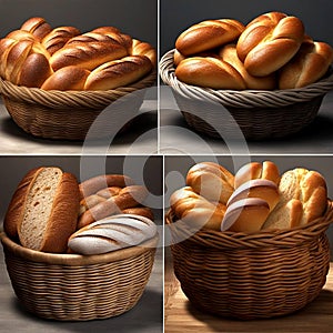 Artisanal Bread Basket: A Variety of Freshly Baked Delectable Loaves.