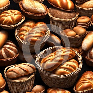 Artisanal Bread Basket: A Variety of Freshly Baked Delectable Loaves.