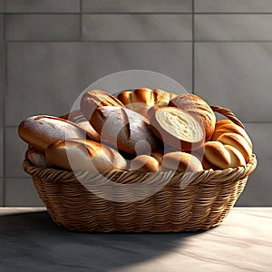 Artisanal Bread Basket: A Variety of Freshly Baked Delectable Loaves.