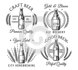 Artisanal craft beer labels