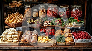 Artisanal Food Display at a Local Deli in Bologna City