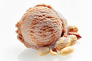 Artisanal peanut or groundnut Italian ice cream photo