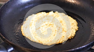 Artisanal preparation of corn cachapas, a typical Venezuelan dish. photo