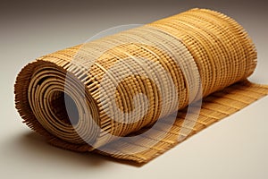 Artisanal Rolled bamboo mat banner. Generate Ai