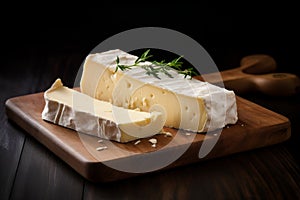 Artisanal Soft Cheese Wedge Perfect For Culinary Delights And Pairings. Generative AI photo