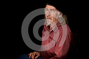 Artist in beret and looking at viewer