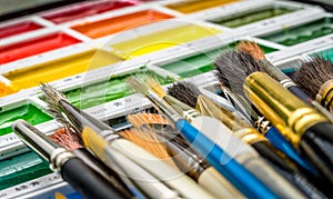 Artist Brushes and Palette