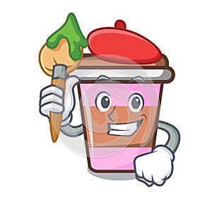 Artist coffee cup character cartoon