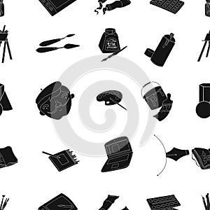 Artist and drawing pattern icons in black style. Big collection of artist and drawing vector symbol stock illustration