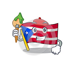 Artist flag puerto rico in the cartoon