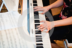 Artist hands of a piano player