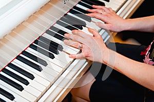 Artist hands of a piano player