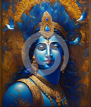 artist Illustration of Lord Krishna can be used for janmashtami festival that celebrates the birth of Krishna